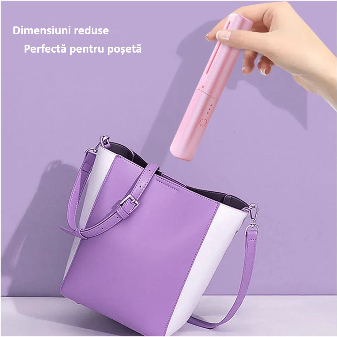 PERIA PRO 2-în-1 | Fără Fir, Ceramică, 3 Trepte, 150-200°C, Violet